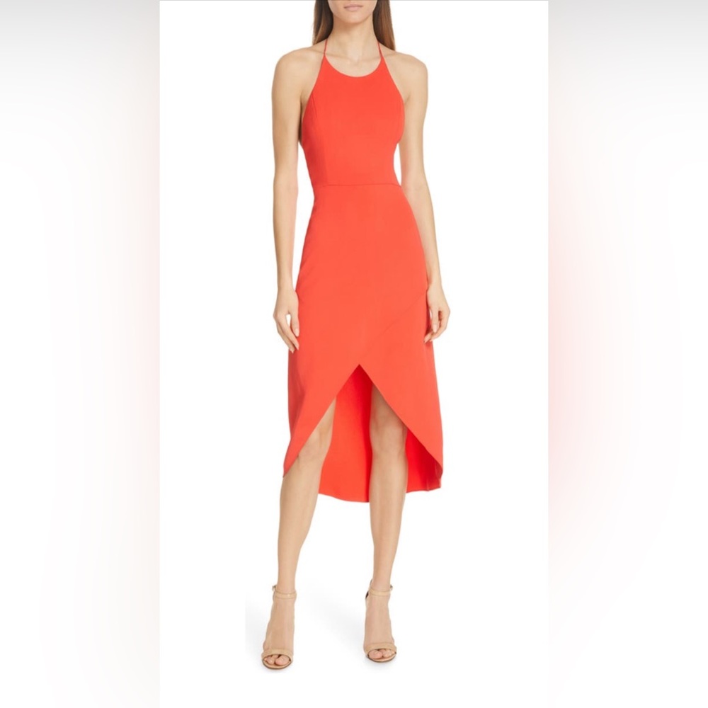 Alice and Olivia-Kristy halter neck high low dress- size 4